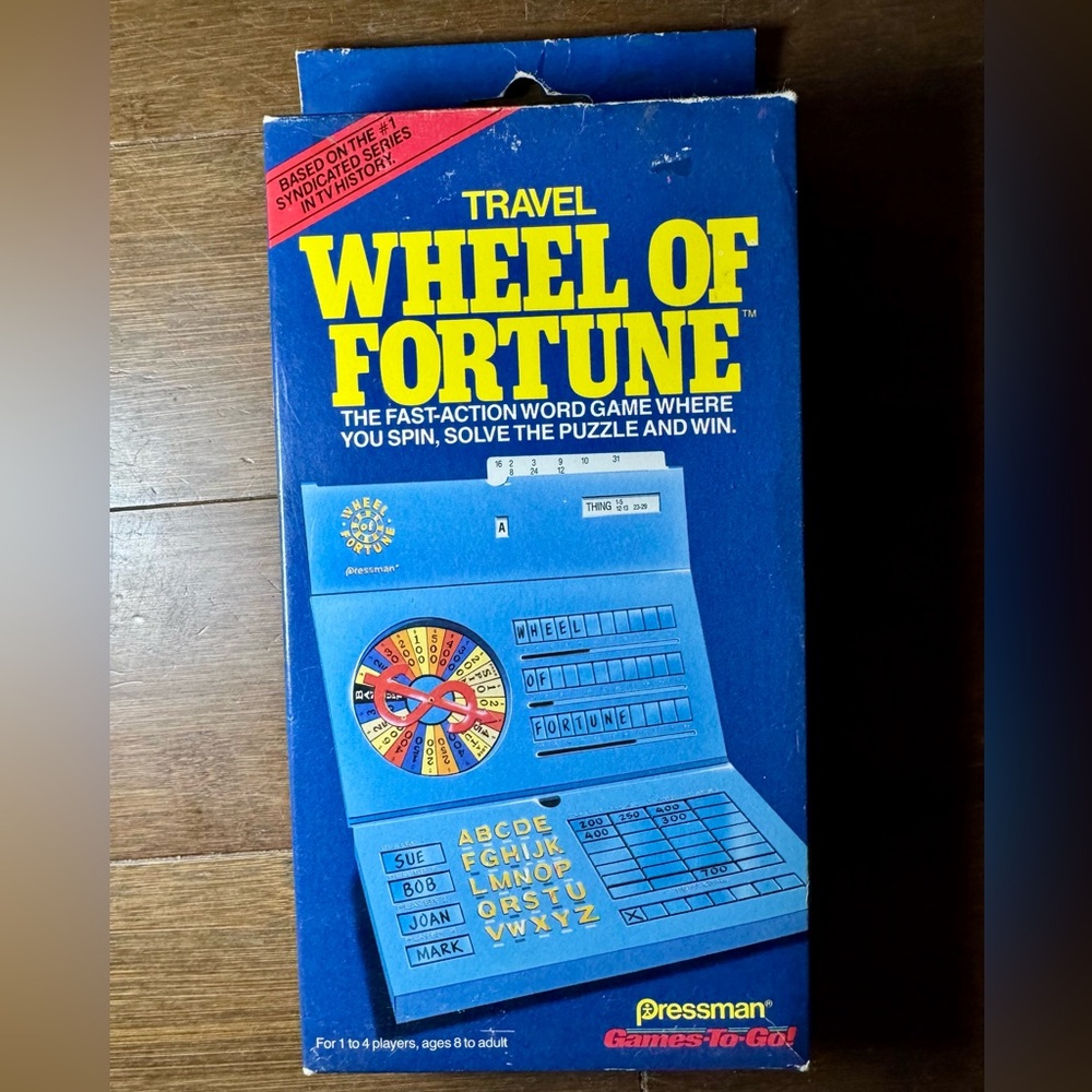 1988 Travel Wheel of Fortune Game - Blue